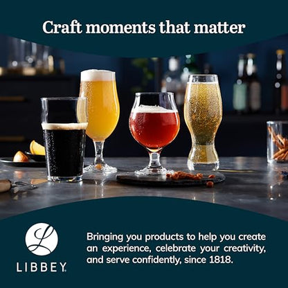 Libbey Craft Brews Nucleated Pint Beer Glasses, Dishwasher Safe Pint Glasses Set of 4 for Light Beers, Stouts, Laser Etching Nucleated Beer Glasses - color: Nucleated Pint 4