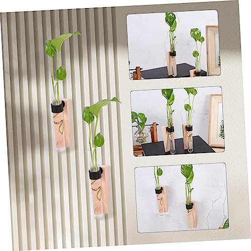GLEAVI 2 Sets Hanging Test Tube Hydroponic Plant Vases for Indoor Wall Decor Plastic Propagation Stations Air Plant Holders for Home and Office