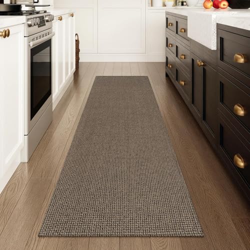 Uphome Kitchen Runner Rug, 2x6 Washable Boho Rug Runners for Hallways Non Slip, 6ft Low Pile Woven Cotton Modern Carpet Runners, Stain Resistant Bedroom Runner Rug for Hallway Entryway, Black/Natural - color: Black/Natural, size: 2' x 6' (Rectangular)