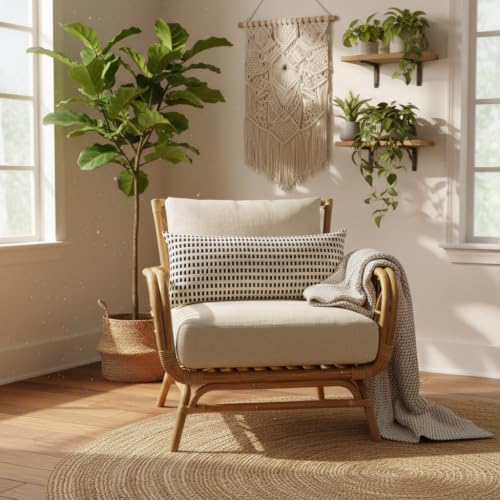 14x36 Throw Pillow Cover Boho Lumbar Pillow Cover White and Black | 1 Piece,Durable Fabric,Stripe Pillow Cover,Farmhouse Cushion Case,Chenille Pillow Case,Neutral Pillowcase for Sofa Couch Bed - color: White and Black Stripe, size: 36" x 14" (Pack of 1)