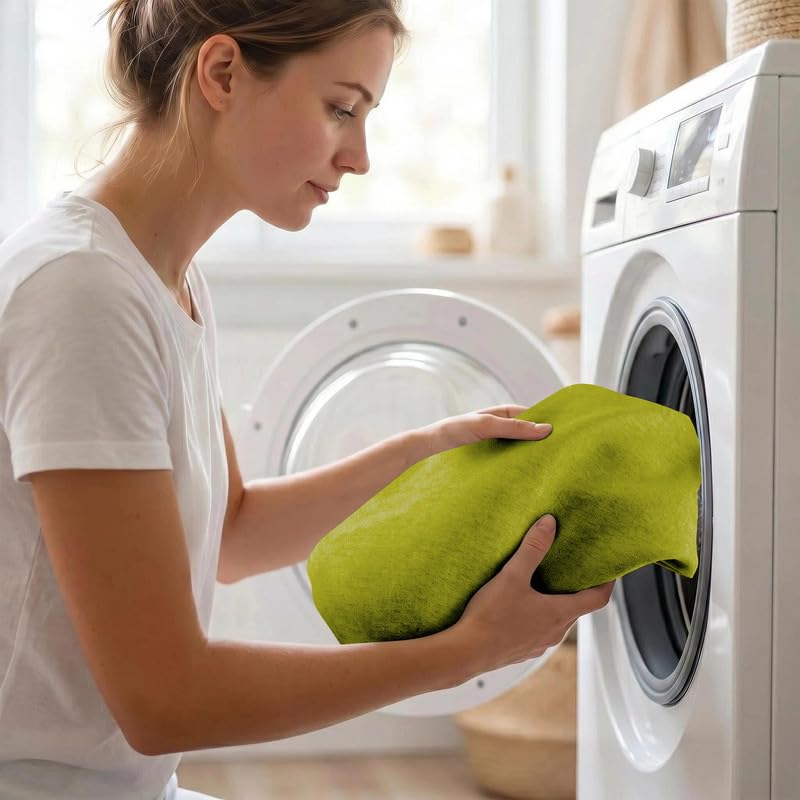 D-Shaped Chair Cushions Set of 1, Chair Pads with Ties, 17" x 16" | 2" Thick Non Slip Seat Cushion for Dining & Kitchen Chairs, 40D Foam, Removable Washable Cover, Fluorescent Green - color: Fluorescent Green