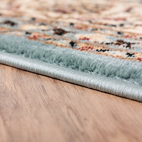 Well Woven Barclay Sarouk Light Blue Traditional Area Rug 5'3" Round - color: Light Blue, size: 5'3" (Round)