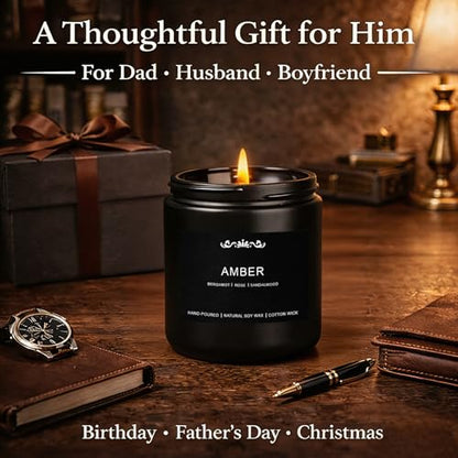 Candle Set for Men, 6 Pack Soy Wax Scented Candles Manly Gift Set, 300H Long Lasting Home Fragrance with Masculine Scents, Gift for Dad, Husband or Boyfriend - size: 6 Pack