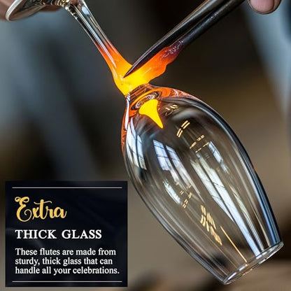 Mr and Mrs Wedding Toasting Champagne Flutes with Box, Set of 2 Glasses With Black Box, Laser engraved Tosting Flutes Engraved Personalized Glasses for Bride and Groom - color: Wedding-13, style: Glasses + Gift Box