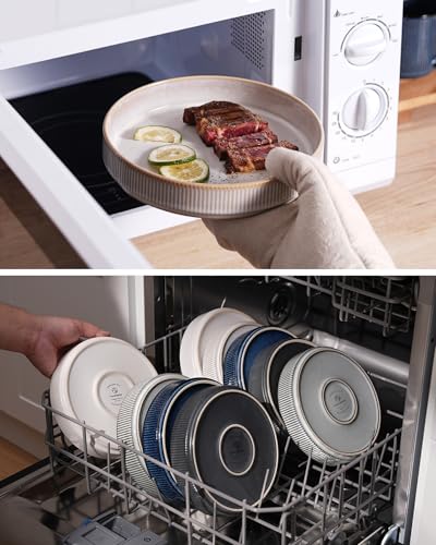 famiware Star 7.5" Pasta Bowls Set of 6, Plate Bowls, Cappuccino White | Double Reactive Glaze, Microwave & Dishwasher Safe, Lead-free and Cadmium-free, Stoneware Scratch Resistant, Kitchen Bowls - color: Cappuccino White, size: 6 pcs