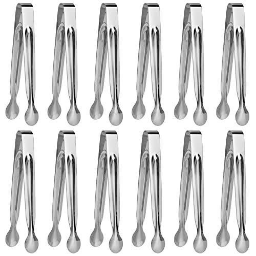 Small Serving Tongs,Ice Tongs,Sugar Tongs,Kitchen Tiny Tongs for Appetizers,12 PCS(6 Inch) - color: Silver