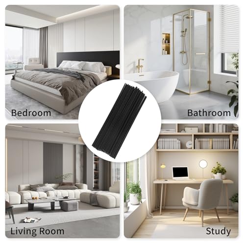 11 inch Diffuser Sticks 100 Pack, Diffuser Reeds Sticks Refill for Home and Bathroom, Diffuser Reeds Sticks for Scented Diffuser Black - color: Black