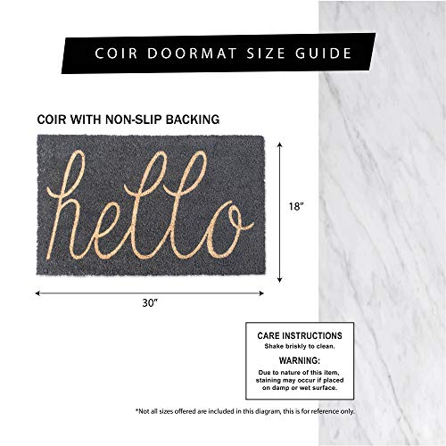 DII Natural Coir Doormat Outdoor Welcome Mat, 17x29, Damask - color: Damask