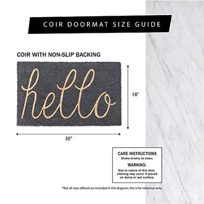 DII Natural Coir Doormat Outdoor Welcome Mat, 17x29, Damask - color: Damask