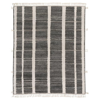 Dash & Albert Tory Grey/Ivory Plaid Hand Knotted Wool Rug, 7'6"x9'6" | /Ivory Hand Knotted Wool Rug, , Plaid Pattern - size: 7'6" x 9'6" (Rectangular)