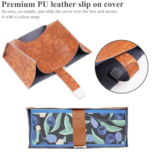 Leather Cover for Disposable Paper Hand Towel Box, Compatible with Kleenex Paper Hand Towel(1-Carved Brown) - color: 1-carved Brown