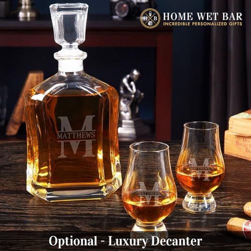GLENCAIRN Personalized Whisky Glass - Custom Laser Engraved by Home Wet Bar | Perfect Glasses for the Current or Aspiring Whiskey Connoisseur, Set of 2