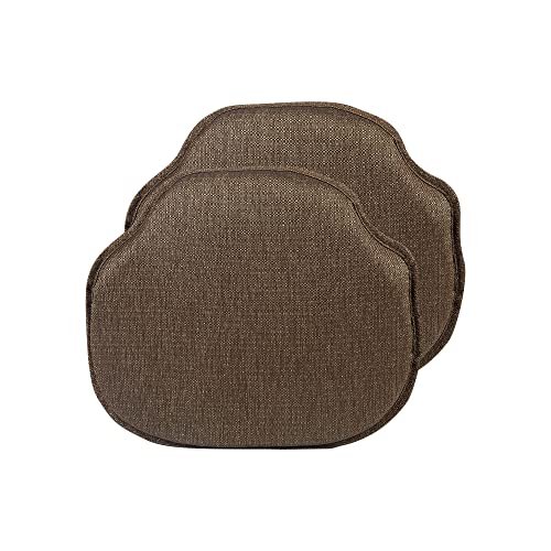 Klear Vu Gripper Omega Non-Slip Windsor Chair Cushions with Skid-Proof Seat Pad for Dining Room, Kitchen, and Office Use, 16x15 Inches, 2 Count (Pack of 1), Chestnut - color: Chestnut, size: 2 Count (Pack of 1)