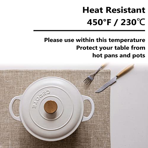 Home Brilliant Linen Place Mats Set of 8 Heat Resistant Dining Table Place Mats Cloth Placemats Kitchen Table Mats Placemat, Burlap - color: Burlap, size: Placemats 13" x 19", Set of 8