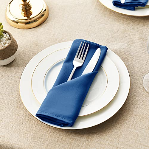 Royal Blue Cloth Napkins Set of 6, 18 x 18 Inch, Washable Dinner Napkins with Hemmed Edges for Restaurant, Wedding and Holiday - color: Royal Blue, size: 18" x 18" (Set of 6)