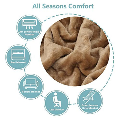 NANPIPER Fleece Blankets, Super Soft Flannel Fuzzy Blanket for Couch, Luxury Cozy Lightweight Microfiber Dog Blanket-Throw Size,Coffee Brown - color: Coffee Brown, size: Throw