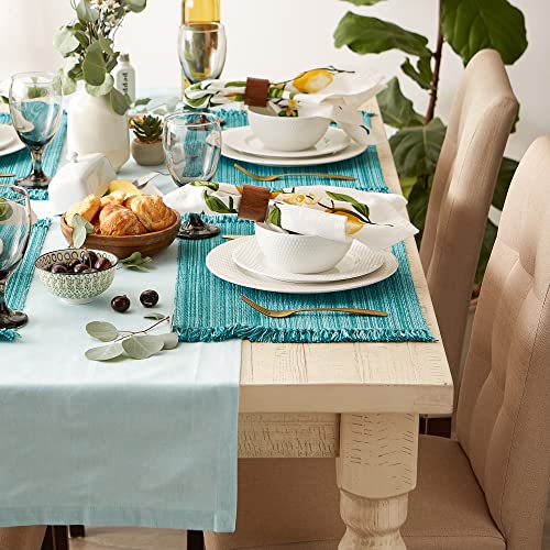 DII Variegated Tabletop Collection, Placemat Set, 13x19, Teal, 6 Piece - color: Teal, size: Placemat Set, 13x19"