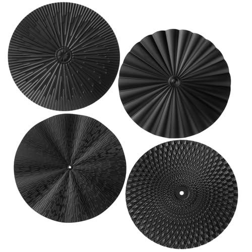 Hicarer 4 Pcs 12 Inch Black Metal Wall Art Decoration Modern Sunburst Hanging Artwork Decor Wall Decorations for Home Bedroom Bathroom Living Room Office Sculpture - color: Black