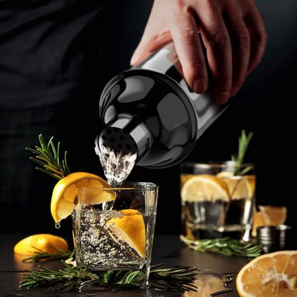 IOV Cocktail Shaker Bar Set, 24oz Martini Shaker with Built-in Strainer, Bar Tool Kit with Recipes Booklet, Professional Stainless Steel Large Bartender Drink Shaker Margarita Alcohol Mixer-Black - color: 3 Pcs - Black