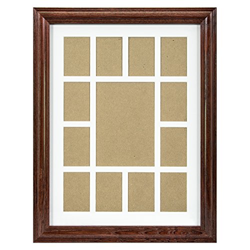 Craig Frames 440CH 12 by 16-Inch Cherry Red Picture Frame, Single White Collage Mat with 13 Openings - color: 13-Opening School Year Mat - 440CH Frame