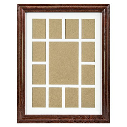 Craig Frames 440CH 12 by 16-Inch Cherry Red Picture Frame, Single White Collage Mat with 13 Openings - color: 13-Opening School Year Mat - 440CH Frame