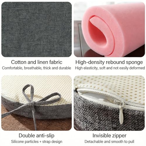 GIBZ Outdoor Chair Cushions 17"x16"x2" with Ties Set of 2 Brown | Waterproof Chairs Cushion U-Shaped Seat Pads Washable Casual for Yard Lawn Patio - color: Brown