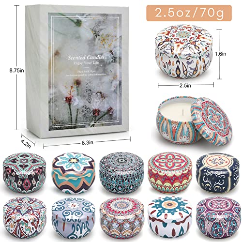 Scented Candle Gift Set, 12-Pack Fruit & Floral Aromatherapy Soy Wax Candles for Home, Stress Relief, Relaxation, 250 Hours Long Lasting, Birthday Gifts for Women, Mom, Wife, Girlfriend, Coworker