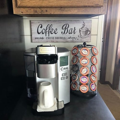 Rustic Wood Grain Coffee Station，Retro Coffee Bar Signs for Kitchen 6x17 | Self Serve Fresh Brewed Open Daily, Large Farmhouse Wall Hanging Plaque - color: Retro Coffee Bar, size: 6" x 17"