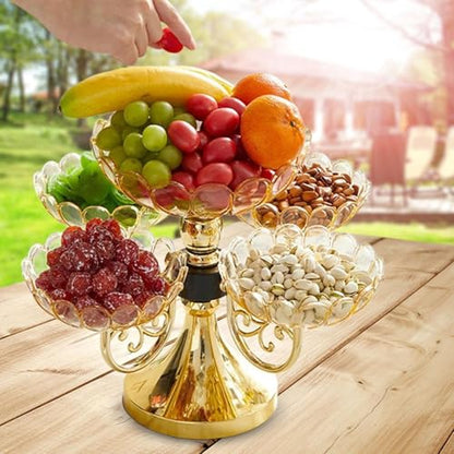 Generic Flower Snack Dessert Plate, Snack Serving Tray, Rotating Dried Fruit Plate, Divided Serving Dishes for Hotel, Living Room