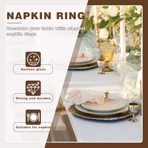 Set of 4 Napkin Rings Leopard Napkin Ring Animal Napkin Rings Metal Napkin Holders Animal Serviette Buckles for Easter Dinner Table Decorations