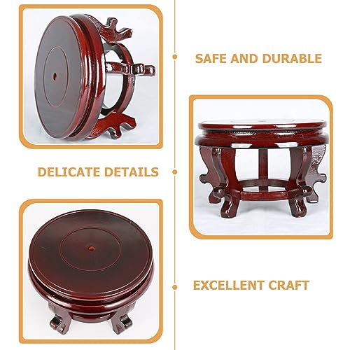 Vaguelly Wooden Plant Stand 6.3 Inch Indoor Flower Pot Holder Oriental Display Base for Succulents Vase Fishbowl Riser
