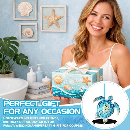 Sea Turtle Paper Towel Holder Beach Coastal Paper Towel Holder Large Decorative Tissue Stand Kitchen Decor Accessories for Home Party Bathroom Countertop Dining Table - style: Sea Turtle