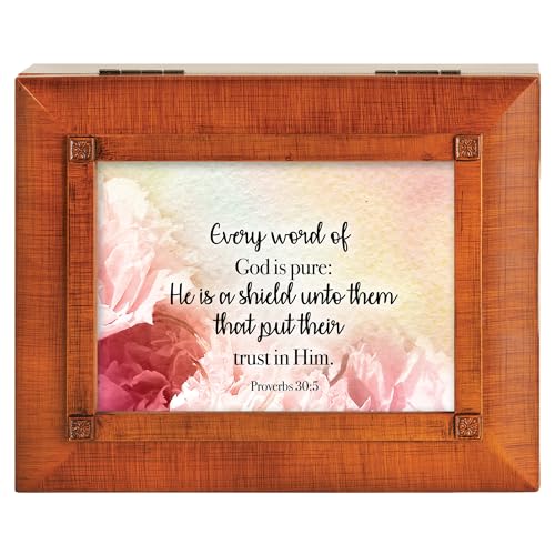 Cottage Garden JBRB13S Shield Them That Put Their Trust In Him Woodgrain Finish Polymer Photo Frame Jewelry Storage Box - style: Shield Them That Put Their Trust In Him
