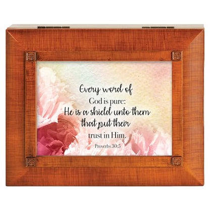 Cottage Garden JBRB13S Shield Them That Put Their Trust In Him Woodgrain Finish Polymer Photo Frame Jewelry Storage Box - style: Shield Them That Put Their Trust In Him
