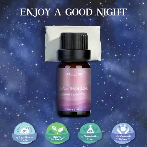 WUSEONY Sleep Essential Oils Set for Diffusers for Home, Set of 6 Essential Oil Blend Aromatherapy - Eucalyptus, Jasmine, Orange, Lavender, Cedar, Mint - color: Sleep