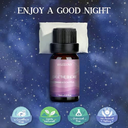 WUSEONY Sleep Essential Oils Set for Diffusers for Home, Set of 6 Essential Oil Blend Aromatherapy - Eucalyptus, Jasmine, Orange, Lavender, Cedar, Mint - color: Sleep