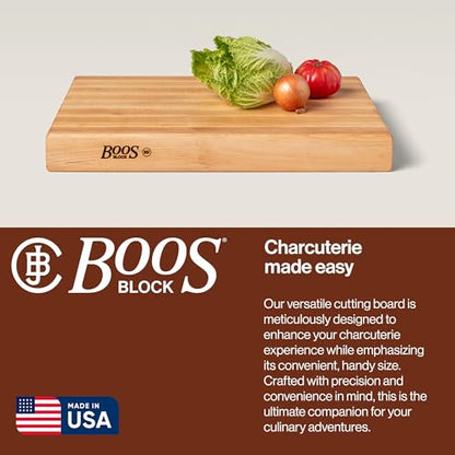 John Boos RA-Board Series Rectangular Wood Bamboo Maple Cutting Board 20”x15” – 2.25” Thick, 20-lb Reversible Butcher Block with Edge-Grain & Finger Grips – Made in the USA - color: Maple, size: 20"L x 15"W