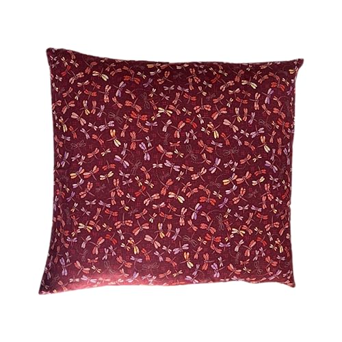 Zabuton Floor Pillow with Removable Cover - Traditional Japanese Decor | 90% Cotton, 10% Polyester Filling, Fluffy Floor Cushion for Couch, Living Room Seating or Meditation - color: Tombo Burgundy