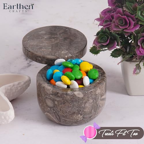 Marble Salt Cellar with Swivel Lid 3 Inch Salt Box Oceanic Mini Salt and Spice Jar Storage Magnetic Lock Container, Salt Crock for Sea Salt, Flaky Salt, and Sugar - color: Oceanic