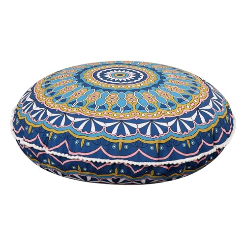LOVMOC 32 Inch Round Floor Pillow for Adults, Large Thick Memory Foam Boho Mandala Meditation Floor Seating Cushion, Machine Washable for Living Room Outdoor Yoga Floor Sitting, Green - color: Green, size: 1 Count (Pack of 1)