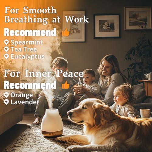 Essential Oils for Diffuser for Home, Top 5 Aromatherapy Oils,Candle&Soap Making,10ml（Orange, Lavender, Peppermint, Eucalyptus, Tea Tree） - color: White