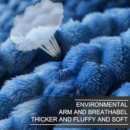 Richave Twin Size Blanket, Premium Lightweight Anti-Static 66x90 Inches 3D Clouds Stylish Jacquard Velvet Plush Bed Blanket for Twin XL Extra Long Bed, Tie-dye Stone Blue - color: Stone Blue, size: Twin (90-Inch-by-66-Inch)