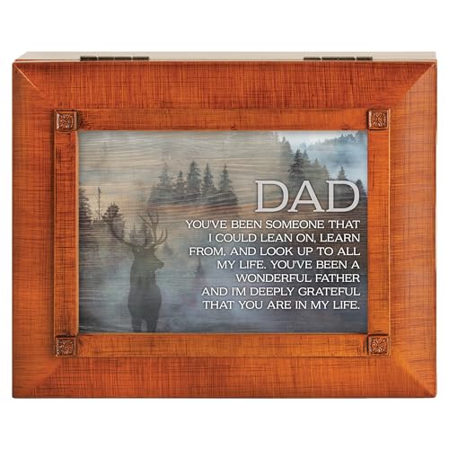 Cottage Garden JBRB18 Dad Grateful You Are In My Life Woodgrain Finish Polymer Photo Frame Jewelry Valet Storage Box - style: Dad Grateful You Are In My Life