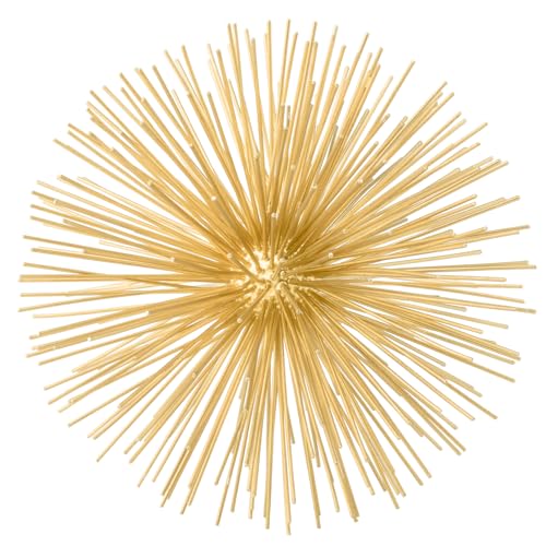 Torre & Tagus 7" Spike Gold Sphere Decor (Steel Metal Ball) - Starburst Table Decor For Decoration, Handmade Sputnik Geometric Decorative Objects, Mid-Century Modern Decor, Gold Home Accents for Shelf - color: Gold, size: Large