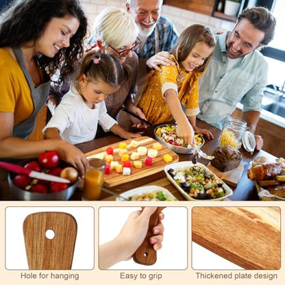 SiliFine 4 Pcs Acacia Wood Cutting Boards with Handles, Elegant | Thick Butcher Block, Reversible Surface, Natural Acacia Hardwood, Assorted Sizes Nest for Storage, Easy-grip Handle Design - style: Elegant