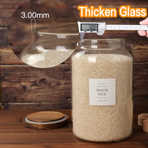 CZSZYGHBAO 2 PCS Large Glass Jar with Airtight Lid, Glass Food Storage Jars for Tea,Spice,Cereal, Egg,Flour,Coffee and More(1 gallon/4000 ml) - color: 4000ml
