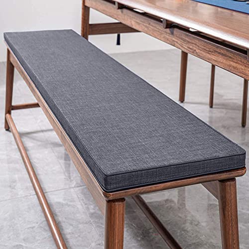 Customize Bench Cushion, High Density Memory Foam, Linen Washable, Non-Slip Pad for Shoe Rack, Window, Piano, Dining (Custom Size, Dark Grey) - color: Dark Grey