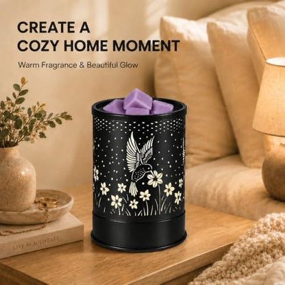 nawaza Wax Melts Warmer 2-in-1 Electric LED Burner Hummingbird | Scented metal wax warmer,hummingbird design,home decor,LED ambient fragrance burner - style: Hummingbird