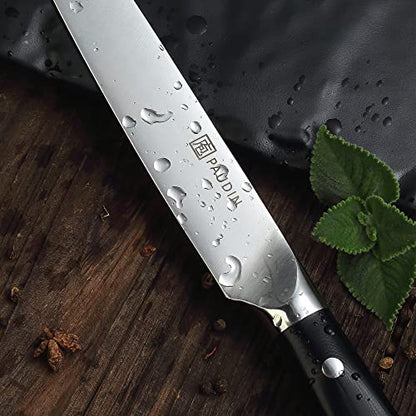 PAUDIN Carving Knife Set, 8 inch German High Carbon Stainless Steel Meat Slicing Knife with 7 inch Turkey Fork, Ergonomic Full Tang G10 Handle, Dishwasher Safe,BBQ Brisket Slicer,Cooking Gifts for Men - color: Carving Knife and Fork Set - 8 inch