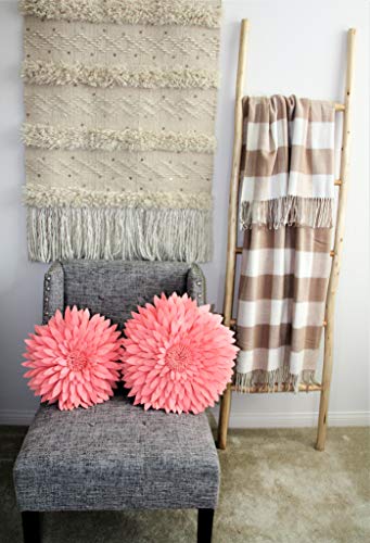 Contempo Lifestyles 3D Daisy & Sunflower Decorative Pillows - 14.5" & 13" Flower Shaped Pillows (Rose Peach) - color: Peach